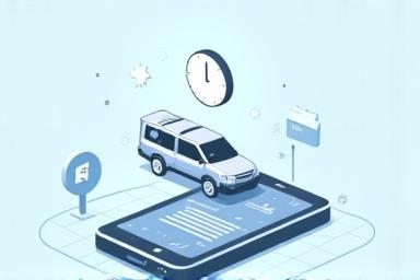 Illustration of a digital vehicle icon and a mobile device screen.